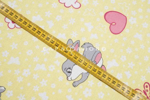 Ткань Бязь 150 см 120 гр рис. 85в5/3 Зайки серые