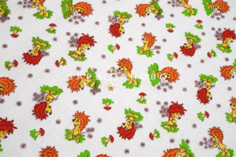Ткань Фланель 90 см рис. 5055-2 "Маленькие ёжики"