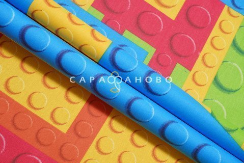 Ткань Поплин 150 см детский 661031 рис Конструктор