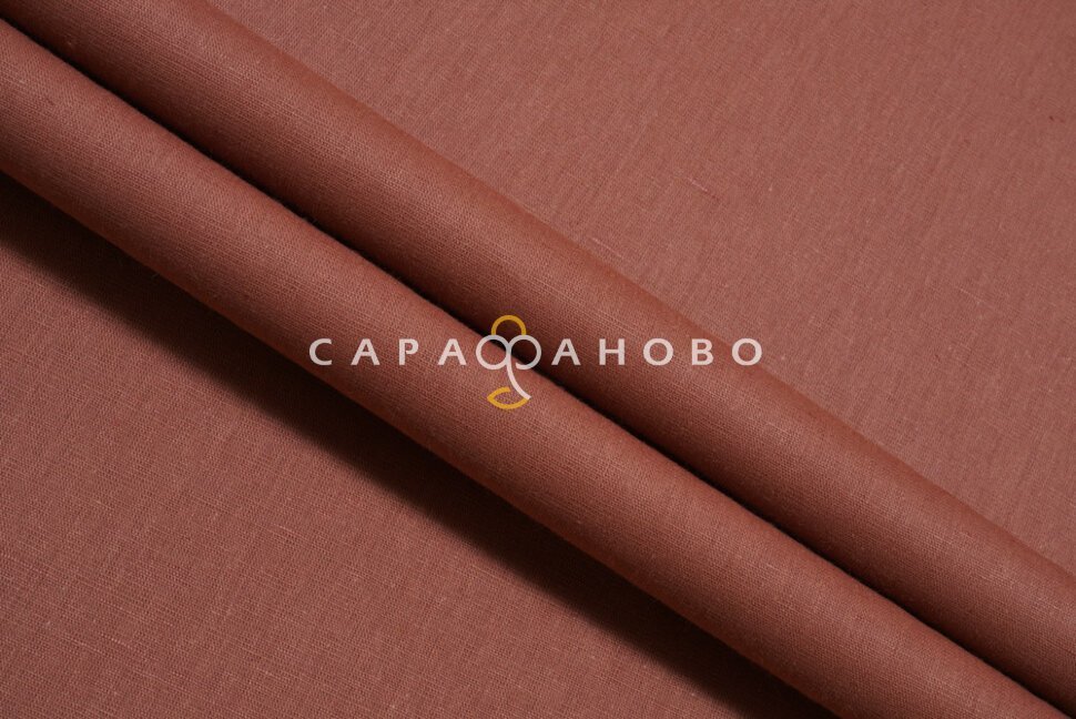 Ткань Полулён 150 см гладкокрашеный кофе № 893