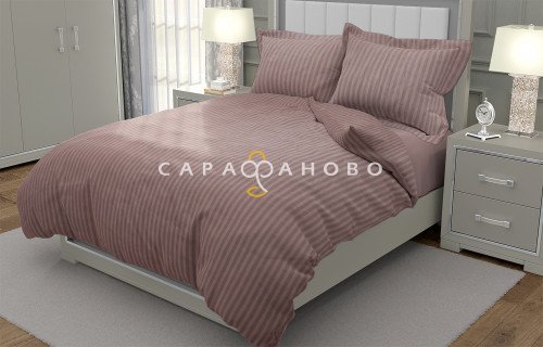Ткань Поплин-страйп 220 см рис. 12245/5 Какао