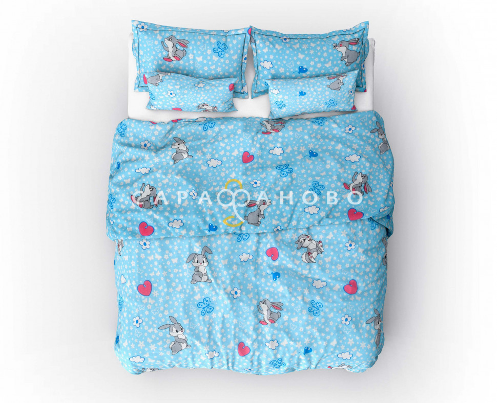 Ткань Бязь 150 см 140 гр рис. 85в4/5 Зайки серые