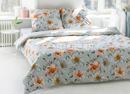 Ткань Сатин Твил 220 см набивной 115 гр рис 2206А (основа)