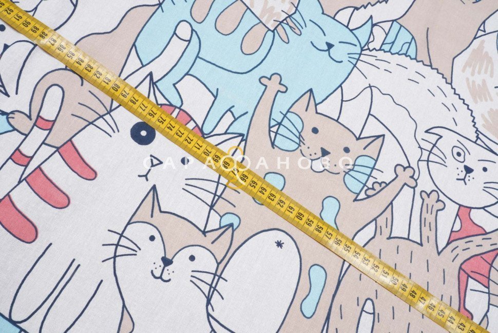 Ткань Бязь 150 см рис Pet cats 10307 вид 1