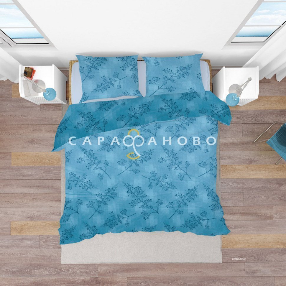 Ткань бязь 150 см 140 гр рис. 295в2 Ботаника