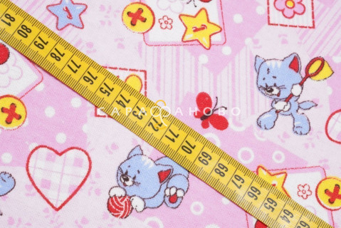 Ткань Фланель 90 см рис. 5278-2 "Игривый котенок"