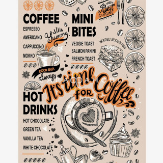 Ткань Полотно вафельное 50 см рис 62001 вид 1 Time coffee