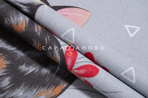 Ткань Рогожка 150 см рис. 3113-1 Пушистое счастье