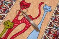 Ткань Полотно Вафельное 150 "Кошки" рис 10047-1, миниатюра 6