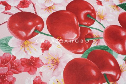 Ткань Бязь Комфорт 220 см "Спелая вишня" рис 15558 вид 1