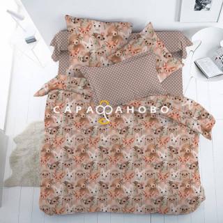 Ткань Перкаль 150 см рис 13206 вид 1 "Маленькие зверята"