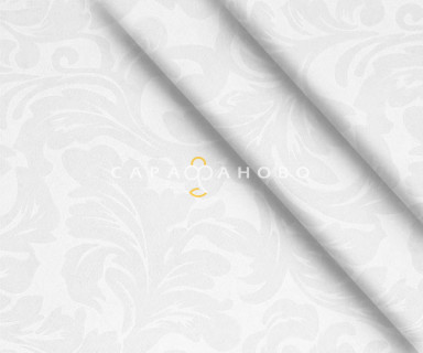 Ткань Микрофибра с тиснением 220 см 80 гр диз Белые листья