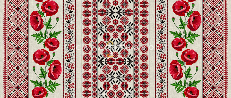 Ткань Рогожка 150 см рис 35001 вид 1