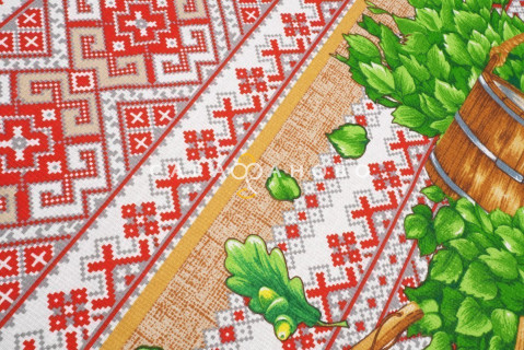 Ткань Полотно Вафельное 150 "Русская баня" рис 10964-1