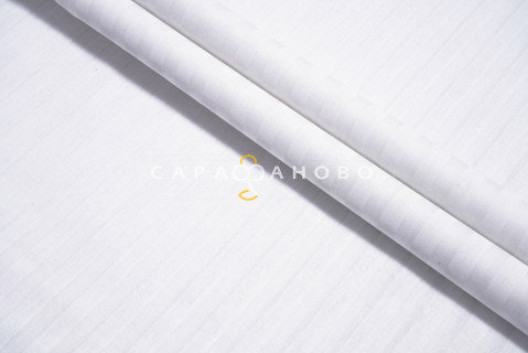 Ткань Поплин-страйп 220 см рис.  12245/1 Белый(1х1 см)