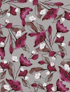 Ткань Полулён п/варёный 150 см. рис МАКОВ ЦВЕТ № 1567 вид 1