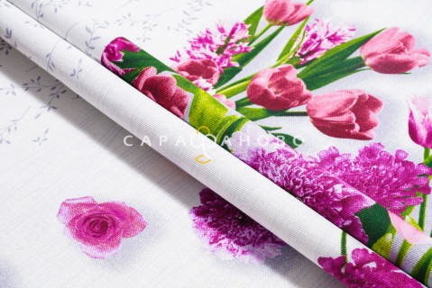 Ткань Рогожка 150 см рис. 12439-1 Романтик