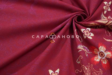 Ткань Рогожка 150 см 170 гр рис ГОД ДРАКОНА СКАТЕРТЬ 500025 ВИД 2