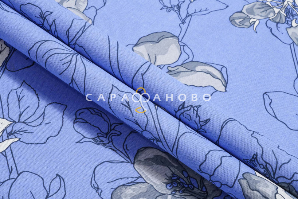Ткань Бязь 220 см 140 гр рис. 289в2/12 Цветы сакуры