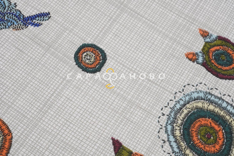 Ткань Рогожка 150 см "Коты" рис 21089 вид 1