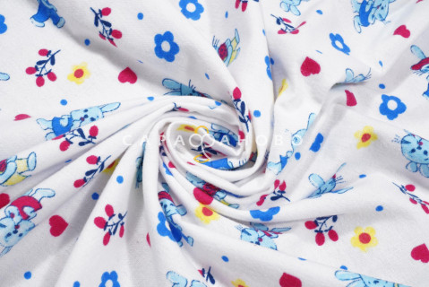 Ткань Фланель 90 см рис. 5231-3 "Милый зайка"