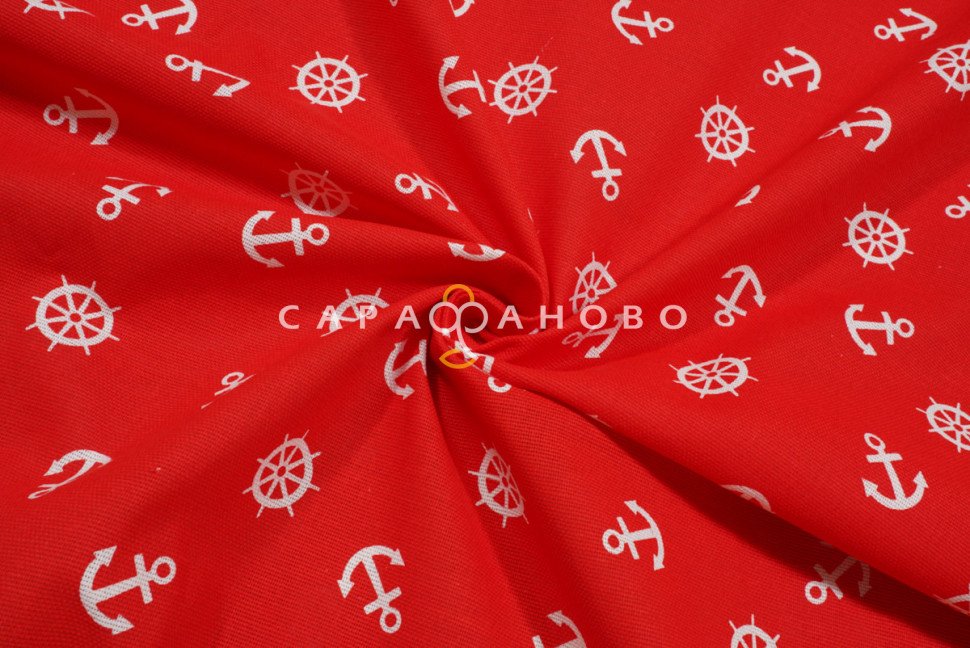 Ткань Рогожка 150 см 150 гр рис №639-2 Якоря