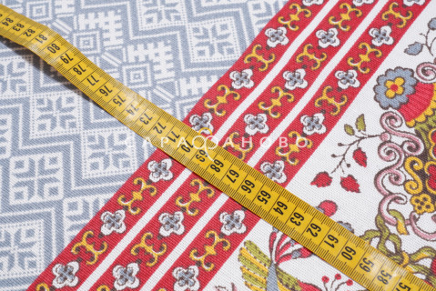Ткань Рогожка 150 см 155 гр рис Народные промыслы 3107-1